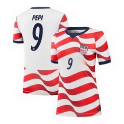 Women 9 Ricardo Pepi USMNT 2026 Home Stadium Replica Jersey 4