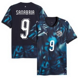 Women 9 Paraguay Antonio Sanabria Replica Away Jersey 2026429 2