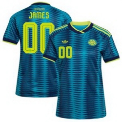 Women Colombia Custom 2026 Away Replica Turquoise Jersey 3