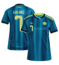 Women Colombia Luis Diaz 2026 Away Replica Turquoise Jersey 2 Women Colombia Luis Diaz 2026 Away Replica Turquoise Jersey 2