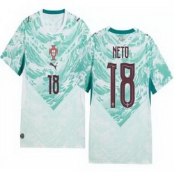 Youth 18 Portugal Replica Pedro Neto Long Sleeve Away Jersey   1