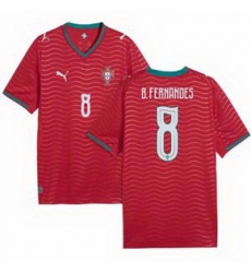 Youth 8 Portugal Bruno Fernandes Home Replica Jersey   1