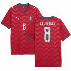 Youth 8 Portugal Bruno Fernandes Home Replica Jersey   1
