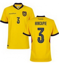 Men 3 Ecuador Piero Hincapie Away Replica Jersey 1 Men 3 Ecuador Piero Hincapie Away Replica Jersey 1