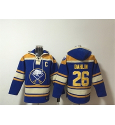 Men Buffalo Sabres  26 Rasmus Dahlin Blue Ageless Must Have Lace Up Pullover Hoodie