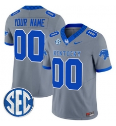 Custom Men Kentucky Wildcats Gray Vapor Limited Stitched Jersey Custom Men Kentucky Wildcats Gray Vapor Limited Stitched Jersey