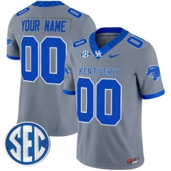 Custom Men Kentucky Wildcats Gray Vapor Limited Stitched Jersey