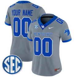 Custom Women Kentucky Wildcats Gray Vapor Limited Stitched Jersey