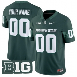 Men Michigan State Spartans ACTIVE PLAYER Custom Green F U S E  2025 Vapor Limited Stitched Football Jersey