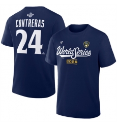 Men Milwaukee Brewers 24 William Contreras Navy 2026 World Series Name Number T Shirt Men Milwaukee Brewers 24 William Contreras Navy 2026 World Series Name Number T Shirt